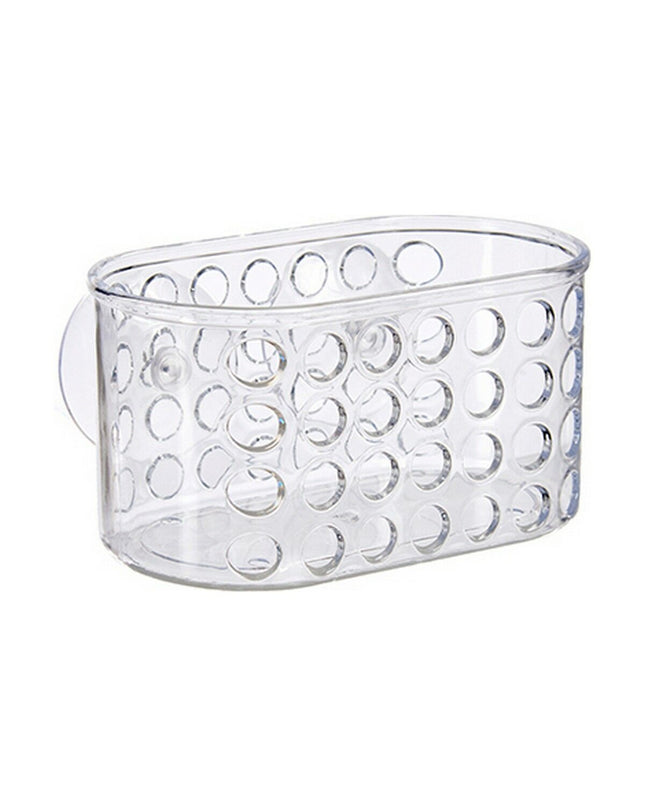 Set of 12 transparent PVC bathroom organizers by Berilo, 15.8 x 8.5 x 8 cm, ideal for bathroom storage.