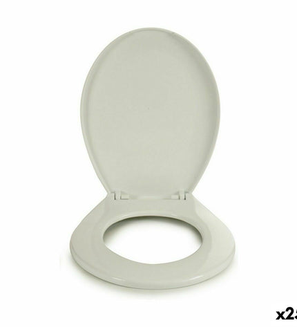 Set of 25 white plastic toilet seat covers by Berilo, measuring 34.5 x 43 x 5 cm, suitable for bathroom use.