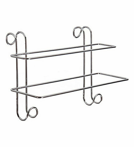 Set of six silver metal towel racks with a bar, measuring 14x20x39 cm, suitable for bathroom and kitchen use.