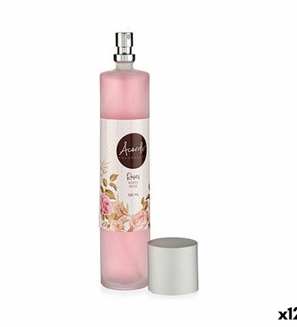Acorde roze luchtverfrisserspray 100 ml, 12 stuks, huis en koken decoratie, freshening spray with pink bottle and label.