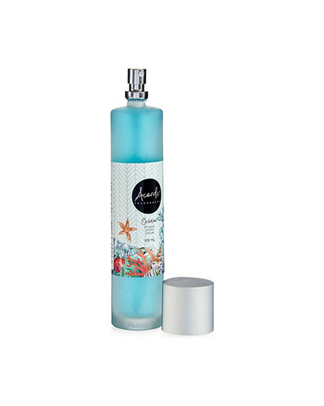 Acorde Oceaan luchtverfrisserspray 100 ml, 12-pack, showing the spray bottle with ocean-inspired label for home and kitchen use.