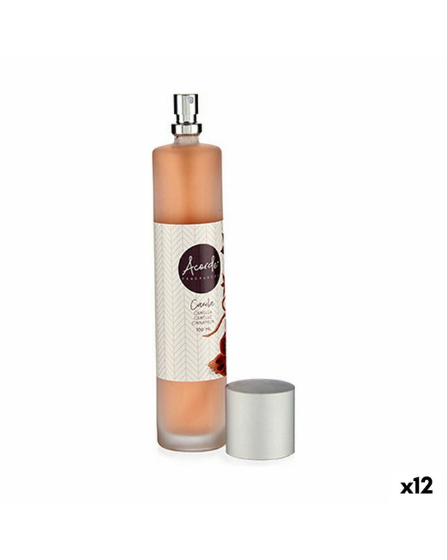 Acorde Kaneel luchtverfrisserspray 100 ml, 12-pack, cinnamon scent, ideal for home and kitchen decor.