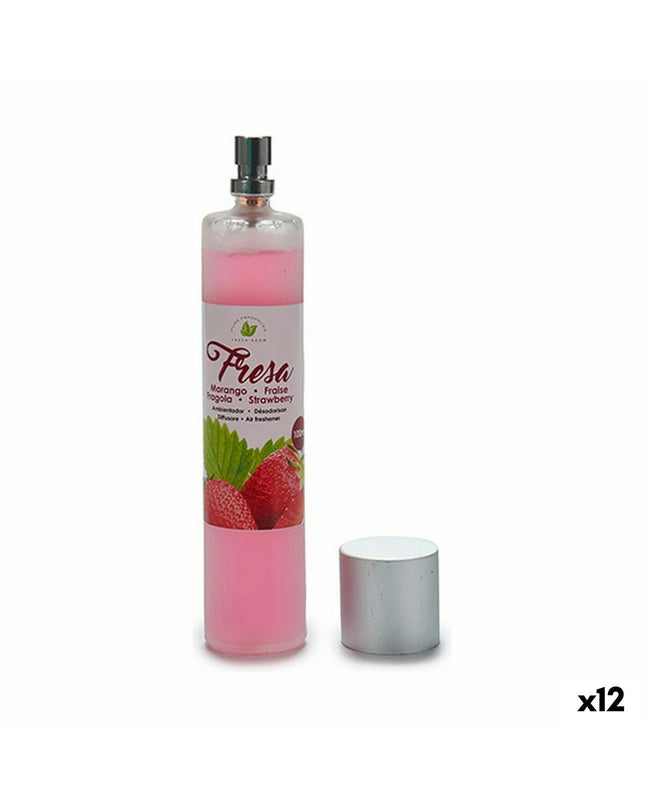 Acorde Aardbei luchtverfrisserspray 100 ml, set of 12, with strawberry scent, ideal for home and kitchen decor.