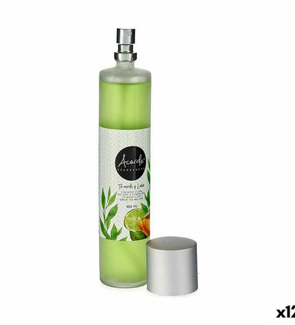 Acorde Groene Thee luchtverfrisserspray 100 ml, 12-pack, in a clear spray bottle, used for home and kitchen air freshening.