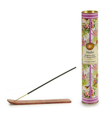 Set of 12 purple Acorde incense cones with holder for home decor and cooking ambiance, shown in a close-up image.