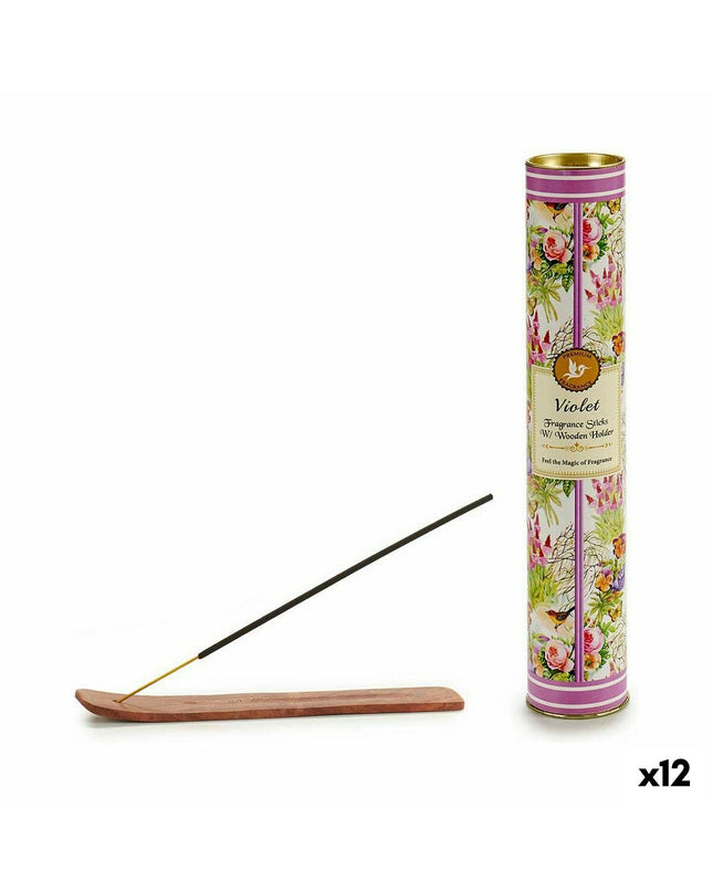 Set of 12 purple Acorde incense sticks with stand, ideal for home decor and creating a calming atmosphere.