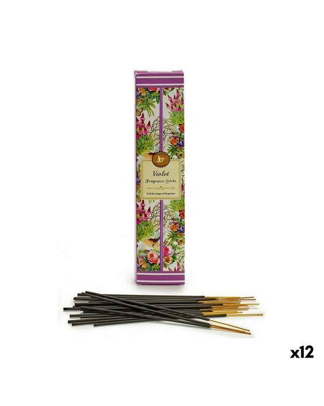A set of 12 purple Acorde Wierook Acorde incense sticks for home and kitchen decor, displayed in a close-up image.
