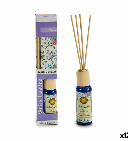 Set of 12 Acorde Jasmijn parfum sticks in a 50 ml bottle for home decor and ambient fragrance.