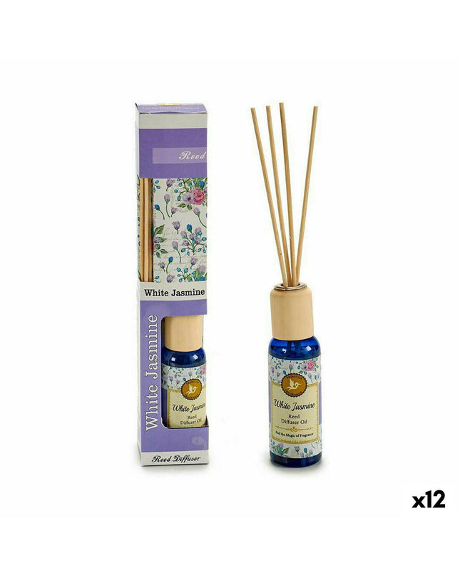Set of 12 Acorde Jasmijn parfum sticks in a 50 ml bottle for home decor and ambient fragrance.
