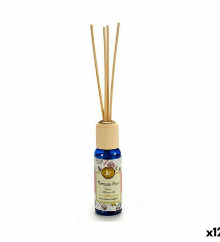 Acorde Romantic Rose parfum sticks in a 50 ml container, displayed with 12 sticks for home decor and aromatic ambiance.