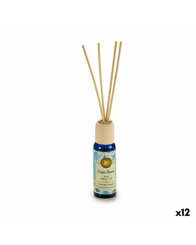 Acorde Ocean Breeze parfum sticks in a 50ml container, displayed in a home decor setting with 12 sticks for fresh scent.