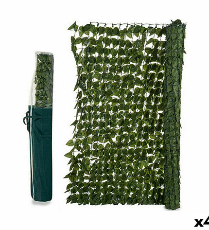 Ibergarden green plastic garden fence panel, 1.5 x 3 meters, outdoor garden decoration with slats for boundary fencing.