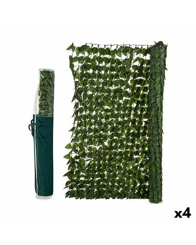 Ibergarden green plastic garden fence panel, 1.5 x 3 meters, outdoor garden decoration with slats for boundary fencing.