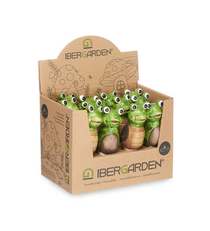 Set of 12 Ibergarden ceramic garden decor figures in brown and green, outdoor decorative garden ornaments, 4.5 x 16.5 x 4.5 cm