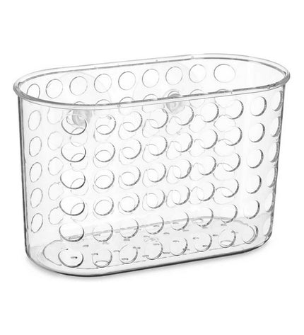 Set of 12 transparent PVC bathroom organizers, Berilo brand, 19.3 x 12 x 9 cm, ideal for bathroom storage.