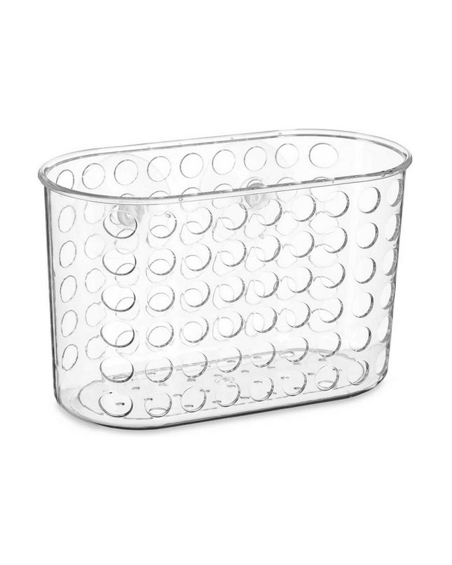 Set of 12 transparent PVC bathroom organizers, Berilo brand, 19.3 x 12 x 9 cm, ideal for bathroom storage.