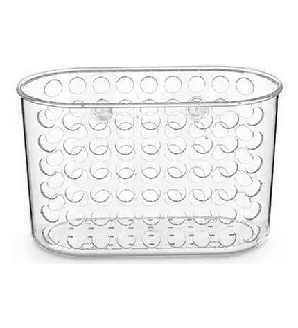 Set of 12 transparent PVC bathroom organizers by Berilo, 19.3 x 12 x 9 cm for storing bathroom essentials.