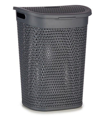 Kipit plastic laundry baskets in anthracite, 60L capacity, 43.5 x 57.5 x 34 cm, set of six for home organization