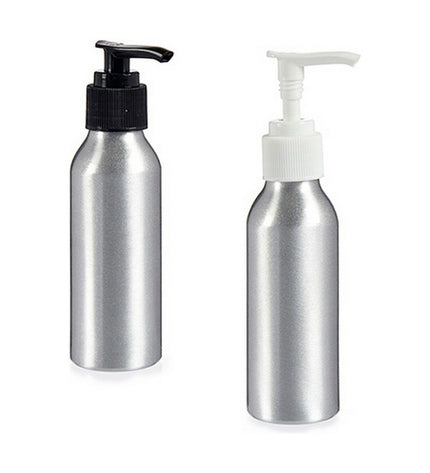 Set of 24 Berilo zinc alloy and polypropylene soap dispensers in silver, 100 ml capacity, suitable for bathroom and kitchen use.