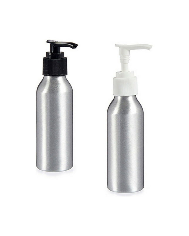Set of 24 Berilo zinc alloy and polypropylene soap dispensers in silver, 100 ml capacity, suitable for bathroom and kitchen use.