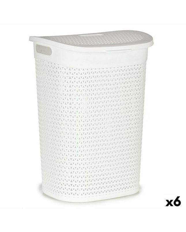 Kipit plastic laundry baskets with 60L capacity, 43.5 x 57.5 x 34 cm, set of 6, for home storage and organization.
