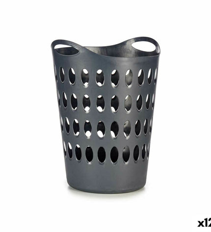 Kipit plastic laundry basket in anthracite, 50L capacity, 44x56x41cm, set of 12, ideal for home storage and organization