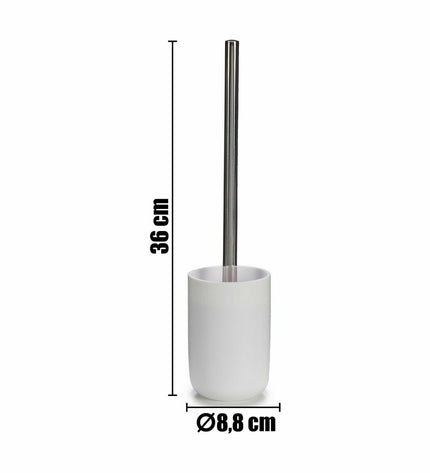 Berilo Badset in wit polypropyleen with 4 bathroom items, 16.5 x 29.5 x 17 cm, set of 6 pieces for home and bath use.