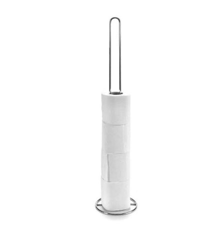 Berilo Zilverkleurige toiletrolhouder for bathroom, 13.5x60.5x13.5 cm, mounted on bathroom wall with 48 pieces shown.