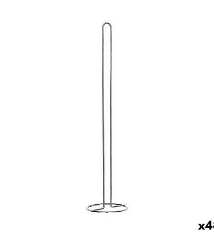 Berilo Zilverkleurige toiletrolhouder for bathroom, 13.5 x 60.5 x 13.5 cm, shown with multiple rolls in a bathroom setting.