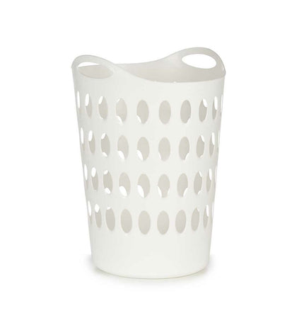 Set of 12 Kipit plastic laundry baskets with 50L capacity, measuring 44 x 56 x 41 cm, in white for home storage and organization.