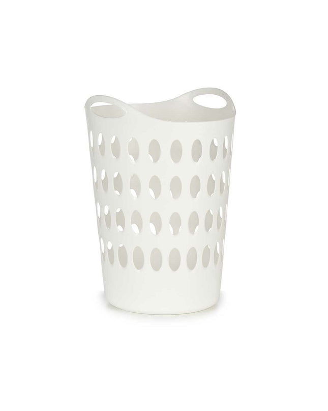 Set of 12 Kipit plastic laundry baskets with 50L capacity, measuring 44 x 56 x 41 cm, in white for home storage and organization.