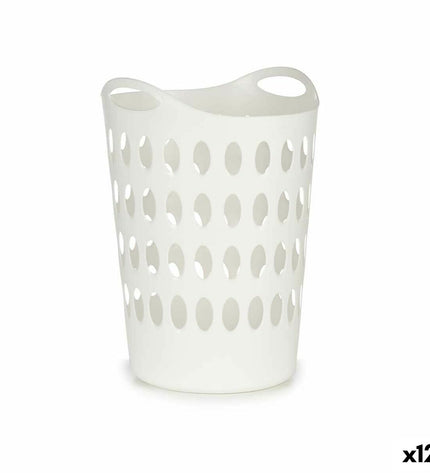 Kipit plastic laundry baskets with 50L capacity, 44 x 56 x 41 cm, set of 12, used for home organization and storage.