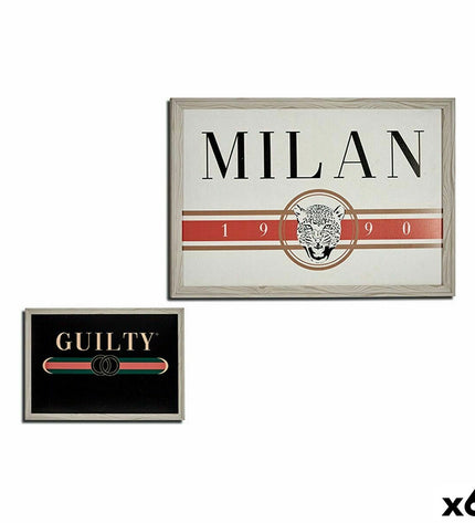 Six Gift Decor Guilty Milan crème spaanderpanelen, 46x2x66 cm, decorative wall art for home and kitchen decor.