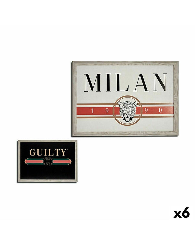 Six Gift Decor Guilty Milan crème spaanderpanelen, 46x2x66 cm, decorative wall art for home and kitchen decor.