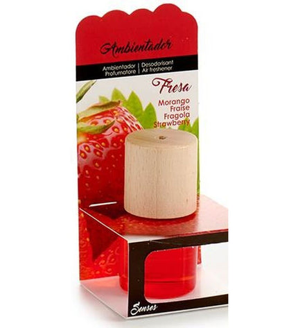 Set of 12 BigBuy Home strawberry air fresheners for home and kitchen decor, showcasing fresh strawberry scent in colorful packaging.