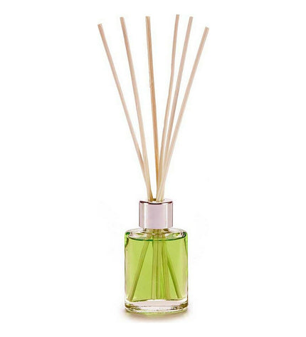 Set of 12 Acorde Green Tea Scented Parfum Sticks in 30 ml bottles, decorative home fragrance for house and kitchen.