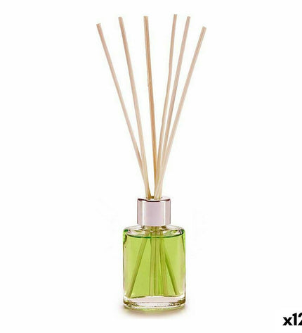 Set of 12 Acorde Green Tea Scented Parfum Sticks in 30ml bottles, decorative home fragrance for house and kitchen.