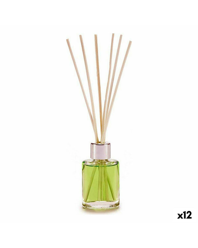 Set of 12 Acorde Green Tea Scented Parfum Sticks in 30ml bottles, decorative home fragrance for house and kitchen.