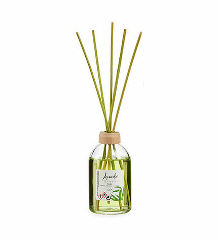 Set of six Acorde Bamboe parfum sticks in 100 ml bottles, used for home decor and fragrance.