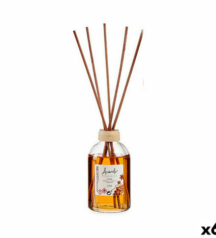 Set of six Acorde Parfum Sticks Acorde Kaneel 100 ml for home decor and fragrance, featuring cinnamon-scented reed diffusers.