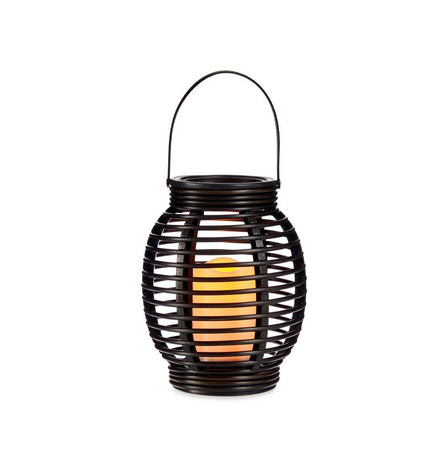 Set of nine dark gray Ibergarden LED outdoor garden lanterns, 16x20x16 cm, perfect for outdoor decor and lighting.