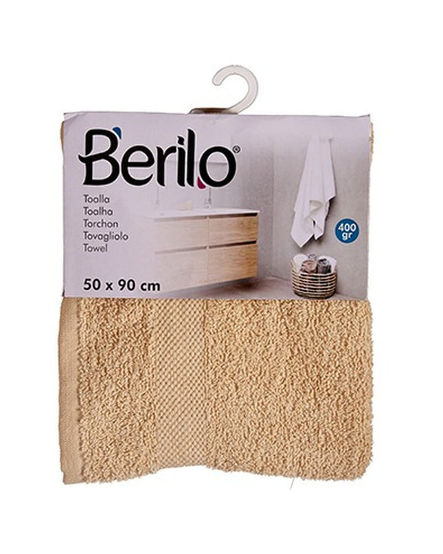 Set of six Berilo Crème bath towels made of 80% cotton and 20% polyester, 50 x 90 cm, for home and bathroom use.