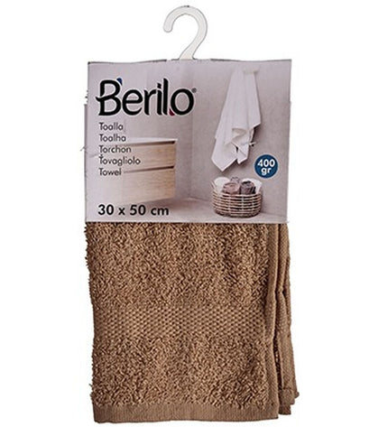 Set of 12 Berilo Kameel bath towels, 30x50 cm, made of 80% cotton and 20% polyester, ideal for home and bathing use.