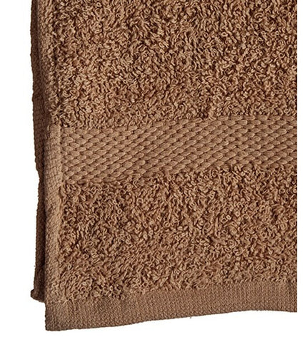 Set of 12 Berilo Kameel bath towels, 80% cotton and 20% polyester, 30x50 cm, showing soft, textured fabric for home and bathroom use.