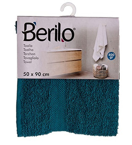 Berilo blauw badhanddoek set, 6-piece, 50x90 cm, 80% katoen, 20% polyester, soft and absorbent for home use.