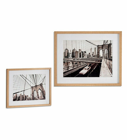 Six gift decor wall art panels with brown wood and glass design, measuring 43x3x53 cm, for home and kitchen decor.