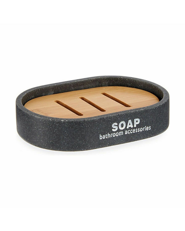 Set of 12 Berilo brown and gray soap dishes, 8x2.5x12.5 cm, made of hard material, designed for bathroom and kitchen use.