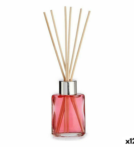 Set of 12 Acorde Aardbei parfum sticks in 30 ml bottles, home fragrance and decoration product, with pink and white packaging.