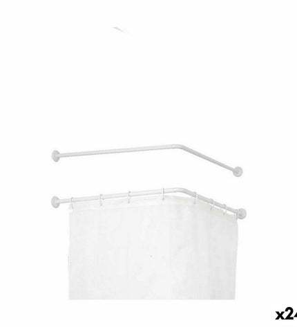 Set of 24 Berilo white aluminum curtain rods for bathroom or home decor, measuring 80 cm with 5.5 x 96 x 11 cm dimensions.