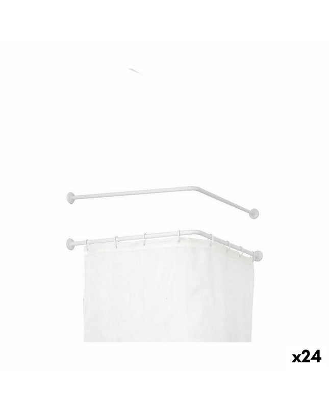 Set of 24 Berilo white aluminum curtain rods for bathroom or home decor, measuring 80 cm with 5.5 x 96 x 11 cm dimensions.